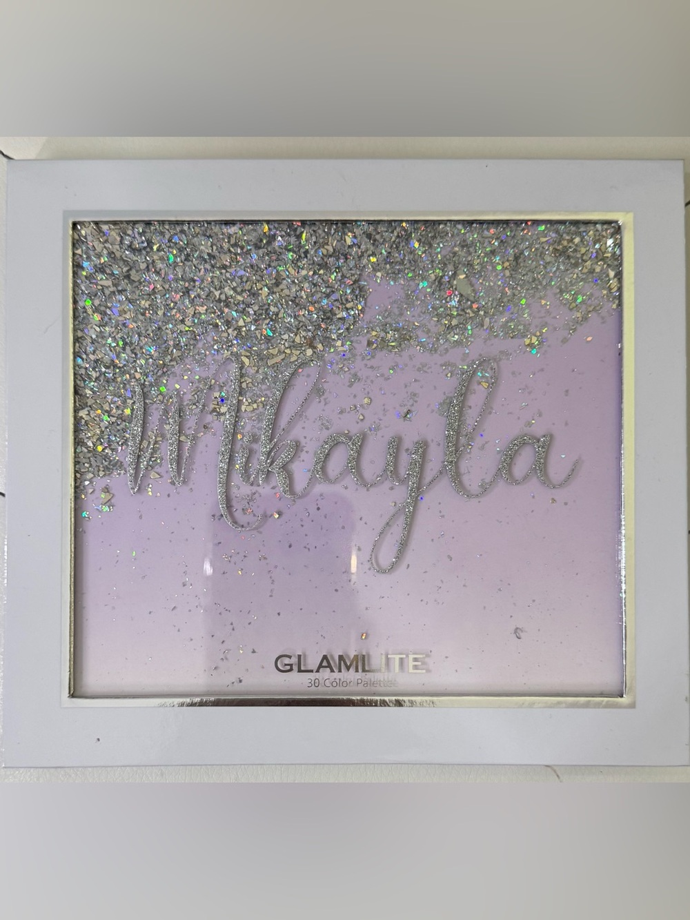 Glamlite Mikayla 30-Color Eyeshadow Palette — Lavender & Silver Glitter